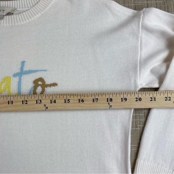 Loft Off-white Summer Novelty Print Gelato Spellout Lightweight Sweater Sz‎ XS - Picture 11 of 14
